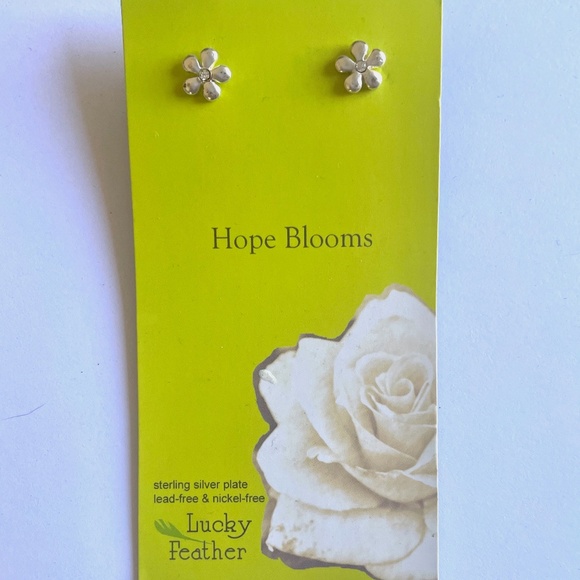 Sterling Silver-plated Flower Earrings - Picture 1 of 2